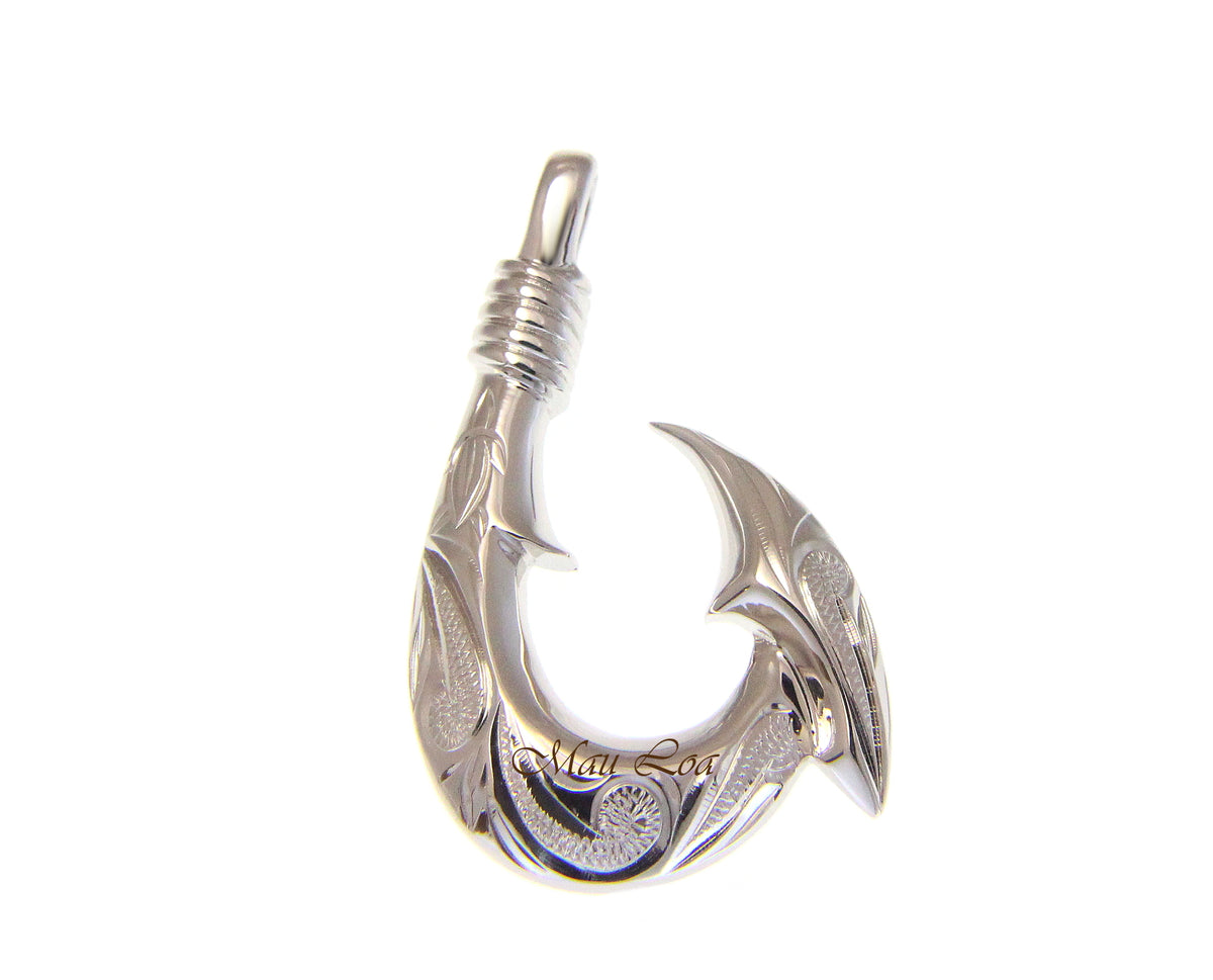 Sterling Silver Manaiakalani Fish Hook Pendant – Island by Koa Nani