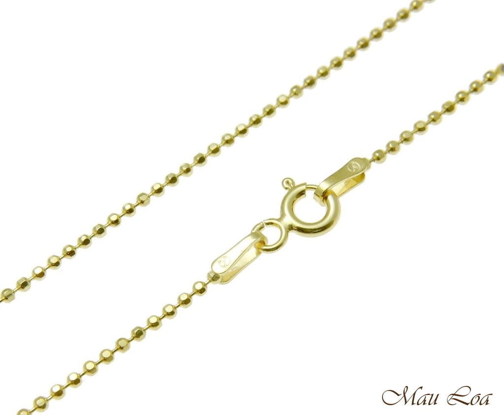 Sterling Silver 925 Yellow Gold Italian 1.2mm Ball Bead Chain Necklace 16  18 20