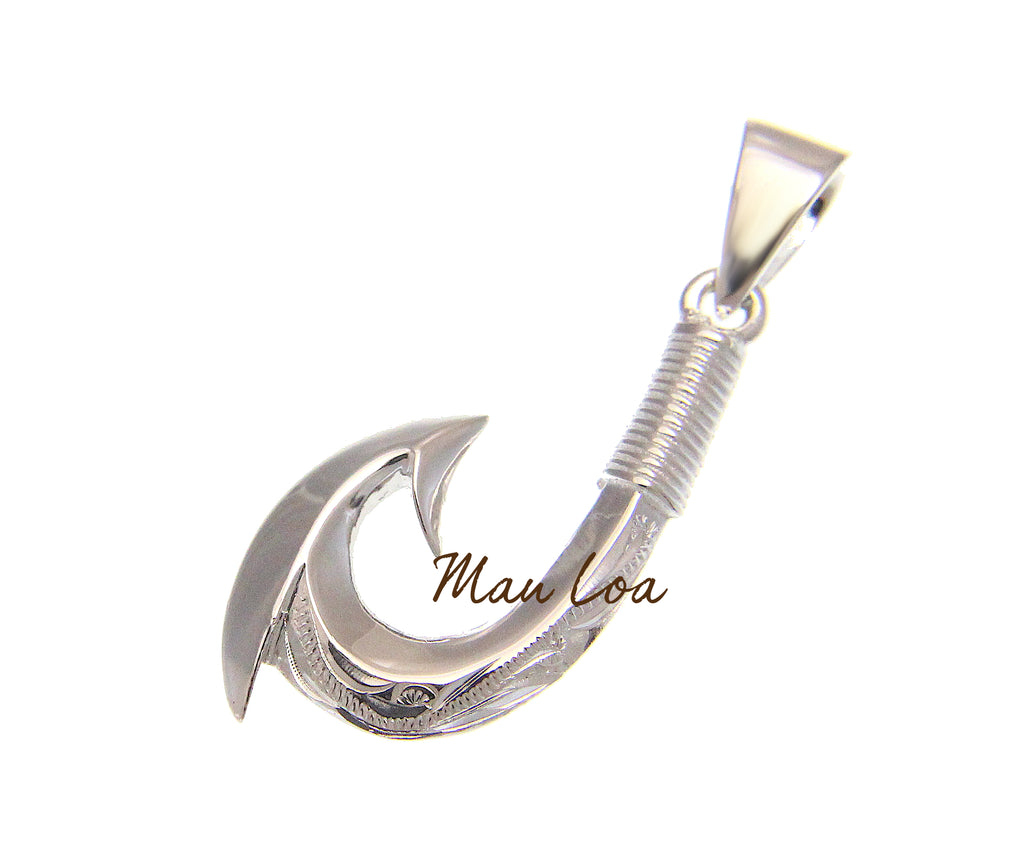 Fishhook Necklace - Sterling Silver Pendant on a Durable Cha